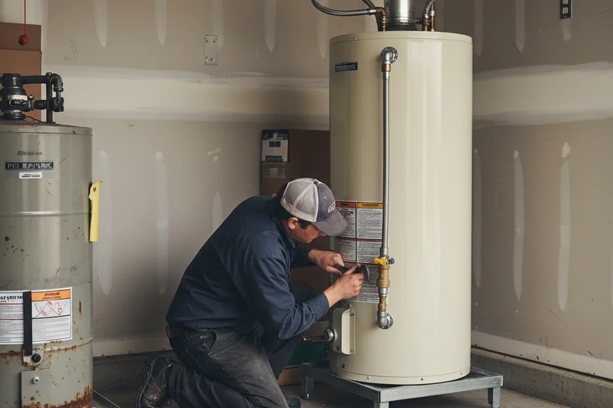Water heater and shutoff valve replacement in Springport